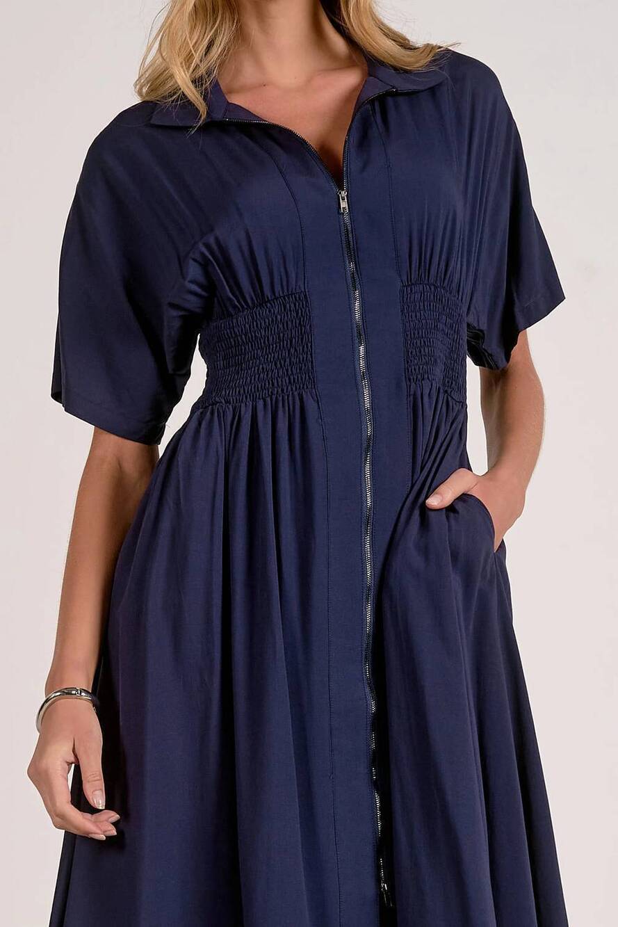 NEW ELAN timeless elegance midi dress in navy - Picture 6 of 6